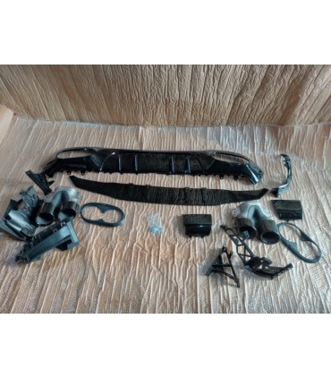 LK DIFUSOR MERCEDES CLASE A V177 18- A45 LOOK AMG NEGRO BRILLO + COLAS ESCAPE C010549C1