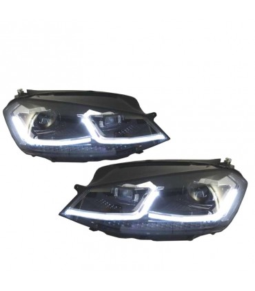 KJ FAROS VOLKSWAGEN VW GOLF 7 12-17 DRL DINAMICOS NEGROS LOOK 7.5 R LINE R012837C4