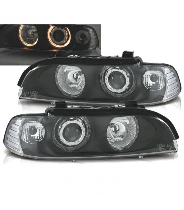 XC FAROS BMW SERIE 5 E39 95-00 OJOS ANGEL FONDO NEGRO R145769C2