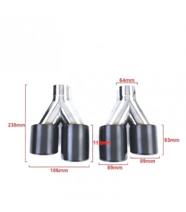 BY COLA IZQ ESCAPE UNIVERSAL 4 x 89MM ACERO INOX NEGRO AHUMADO E010307C2