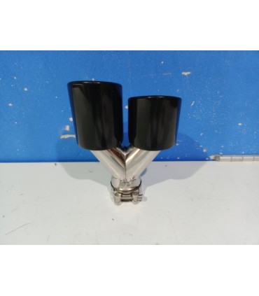 BY COLA IZQ ESCAPE UNIVERSAL 4 x 89MM ACERO INOX NEGRO AHUMADO E010307C2