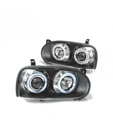 BY FARO DCH VOLKSWAGEN VW GOLF 3 91-97 OJOS ANGEL NEGROS R011528C2