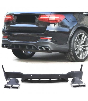 EV DIFUSOR MERCEDES GLC X253 15-18 LOOK AMG PDC + COLAS ESCAPE CROMADO C010453C1