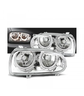 FAROS VOLKSWAGEN VW GOLF MK3 91-97 OJOS ANGEL FONDO CROMO H7 H7 R147458C3