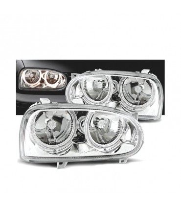 FAROS VOLKSWAGEN VW GOLF MK3 91-97 OJOS ANGEL FONDO CROMO H7 H7 R147458C3
