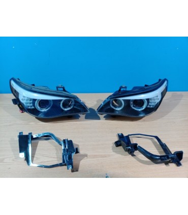 XC FAROS XENON BMW E60 E61 07-10 OJOS ANGEL NEGRO CLARO R026021C4