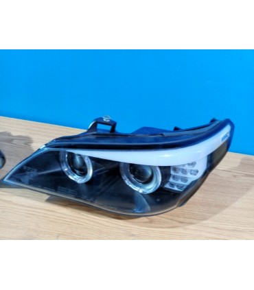 XC FAROS XENON BMW E60 E61 07-10 OJOS ANGEL NEGRO CLARO R026021C4