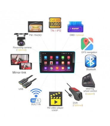 FE RADIO 9" GPS ANDROID 13 QUAD CORE 64GB ROM M010002L1