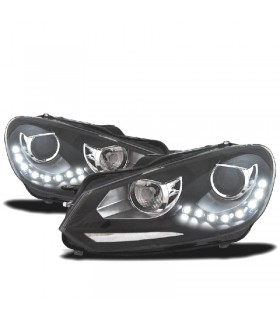VE FAROS VOLKSWAGEN VW GOLF MK6 08-12 FONDO NEGRO DRL R012817C10