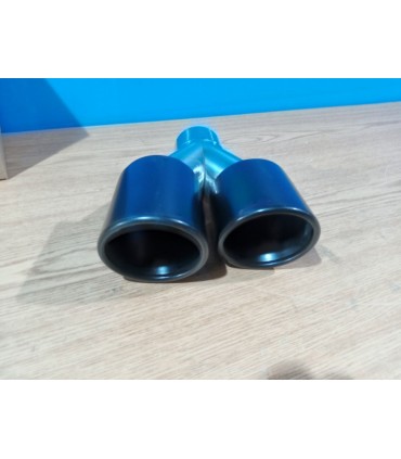 DW COLA ESCAPE SALIDA DOBLE UNIVERSAL 2x 89MM ACERO INOX NEGRO MATE E010106C1