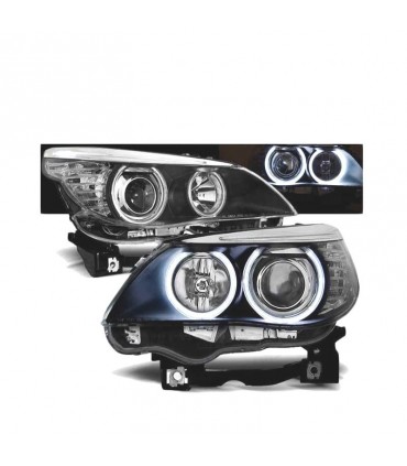 DW FAROS OJOS ANGEL BMW E60 E61 03-07 CCFL NEGROS R011319C1