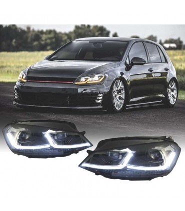 FAROS VOLKSWAGEN VW GOLF 7 12-17 DRL DINAMICOS NEGROS LOOK 7.5 R LINE R012837C6