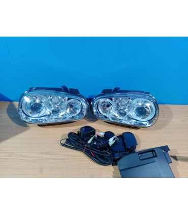 FAROS VOLKSWAGEN VW GOLF MK4 97-03 LOOK R32 OJOS ANGEL FONDO CROMO R145299C3