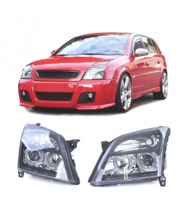 DW FAROS PARA OPEL VECTRA C 02-05, SIGNUM 03-05 OJOS ANGEL FONDO NEGRO R145560C1