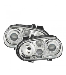 AZ FAROS PARA VOLKSWAGEN VW GOLF MK4 97-03 LOOK R32 FONDO CROMO R145297C4
