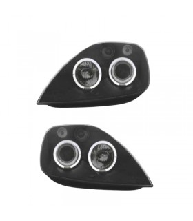 ML FAROS PARA FORD FIESTA 02-08 OJOS ANGEL FONDO NEGRO R145588C2