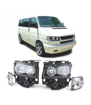 DW FAROS VOLKSWAGEN VW T4 CARAVELLE MULTIVAN 97-03 OJOS DE ANGEL FONDO NEGRO R145013C2