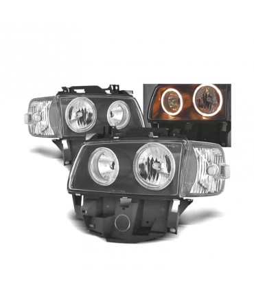 DW FAROS VOLKSWAGEN VW T4 CARAVELLE MULTIVAN 97-03 OJOS DE ANGEL FONDO NEGRO R145013C2