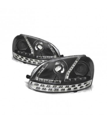 LK FAROS PARA VOLKSWAGEN VW GOLF 5 03-08 LUZ DIURNA LED NEW GENERATION NEGROS R011549C2