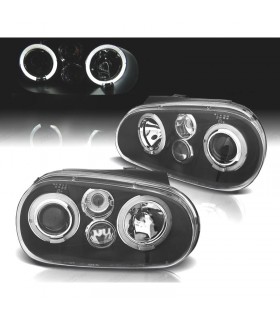 AZ FAROS VOLKSWAGEN VW GOLF IV MK4 97-03 OJOS ANGEL LED LOOK R32 FONDO NEGRO R020013C7