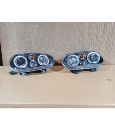 AZ FAROS VOLKSWAGEN VW GOLF IV MK4 97-03 OJOS ANGEL LED LOOK R32 FONDO NEGRO R020013C7