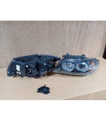 BA FAROS BMW E90 E91 05-08 XENON OJOS ANGEL U LED 3D NEGRO R014101C2