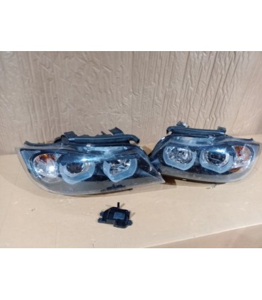 BA FAROS BMW E90 E91 05-08 XENON OJOS ANGEL U LED 3D NEGRO R014101C2