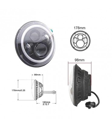 CX FAROS PARA JEEP WRANGLER 96-18 OJOS ANGEL LED NEGRO R016095C1