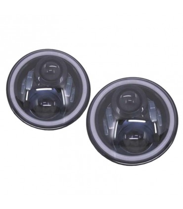 CX FAROS PARA JEEP WRANGLER 96-18 OJOS ANGEL LED NEGRO R016095C1