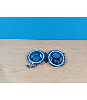 CX FAROS PARA JEEP WRANGLER 96-18 OJOS ANGEL LED NEGRO R016095C1