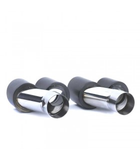 CX COLA ESCAPE SALIDA DOBLE UNIVERSAL 2x 89MM ACERO INOX NEGRO MATE E010106C2