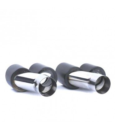 CX COLA ESCAPE SALIDA DOBLE UNIVERSAL 2x 89MM ACERO INOX NEGRO MATE E010106C2
