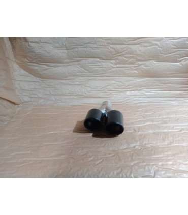 CX COLA ESCAPE SALIDA DOBLE UNIVERSAL 2x 89MM ACERO INOX NEGRO MATE E010106C2