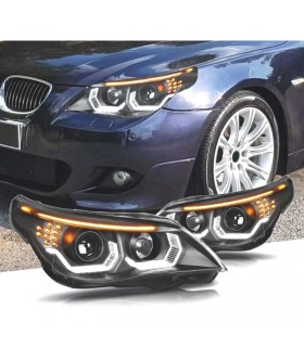 BY FAROS BMW E60 E61 03-07 ANGEL EYES LED U HALO FONDO NEGRO R020188C5
