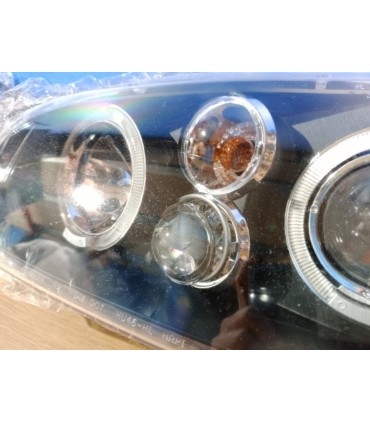 FE FAROS VOLKSWAGEN VW GOLF IV MK4 97-03 OJOS ANGEL LED LOOK R32 FONDO NEGRO R020013C9