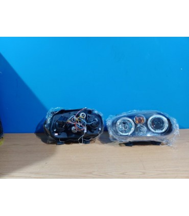 FE FAROS VOLKSWAGEN VW GOLF IV MK4 97-03 OJOS ANGEL LED LOOK R32 FONDO NEGRO R020013C9