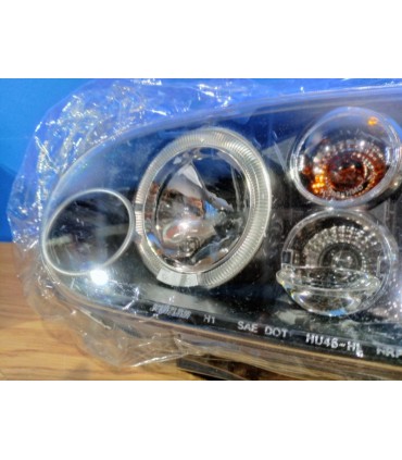 PK FAROS VOLKSWAGEN VW GOLF IV MK4 97-03 OJOS ANGEL LED LOOK R32 FONDO NEGRO R020013C10