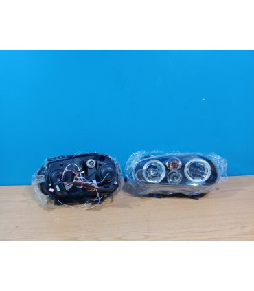 PK FAROS VOLKSWAGEN VW GOLF IV MK4 97-03 OJOS ANGEL LED LOOK R32 FONDO NEGRO R020013C10