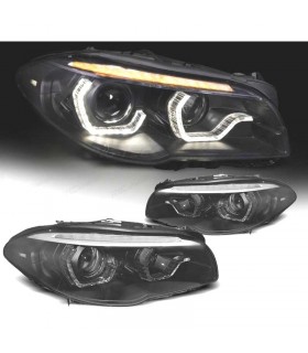 DW FAROS BMW F10 F11 10-13 XENON AFS OJOS ANGEL 3D LED DRL DINAMICOS NEGROS R020061C2