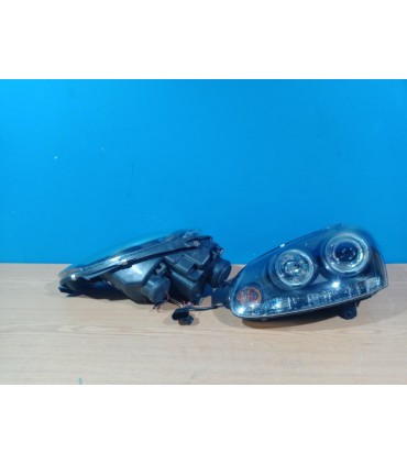 CX FAROS VOLKSWAGEN VW GOLF 5 03-08 JETTA 05-10 OJOS DE ANGEL LUZ DIURNA LED + CCFL FONDO NEGRO R145792C3