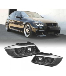 ED FAROS BMW E90 E91 05-08 OJOS ANGEL 3D FONDO NEGRO R022107C3
