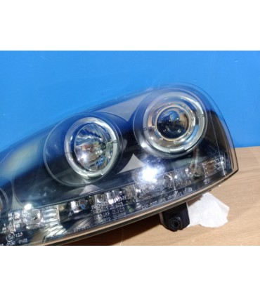 DW FAROS VOLKSWAGEN VW GOLF 5 03-08 JETTA 05-10 OJOS DE ANGEL LUZ DIURNA LED + CCFL FONDO NEGRO R145792C4