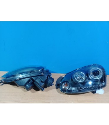 DW FAROS VOLKSWAGEN VW GOLF 5 03-08 JETTA 05-10 OJOS DE ANGEL LUZ DIURNA LED + CCFL FONDO NEGRO R145792C4