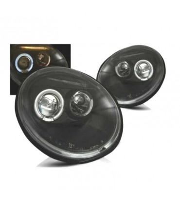 RI FAROS PARA VOLKSWAGEN VW BEETLE 98-05 OJOS ANGEL FONDO NEGRO R145376C1