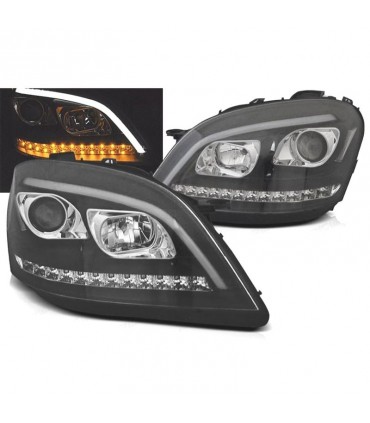 CX FAROS PARA MERCEDES CLASE ML W164 05-07 LUZ DIURNA LED DINAMICO FONDO NEGRO R016014C1