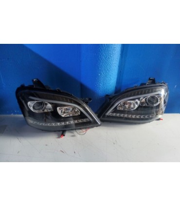 CX FAROS PARA MERCEDES CLASE ML W164 05-07 LUZ DIURNA LED DINAMICO FONDO NEGRO R016014C1