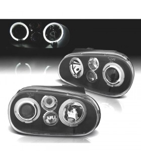 DW FAROS VOLKSWAGEN VW GOLF 4 OJOS ANGEL LED LOOK R32 FONDO NEGRO R020013C11