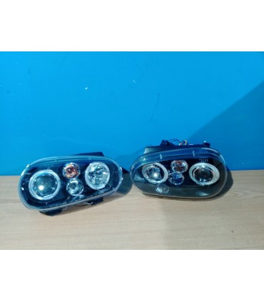 DW FAROS VOLKSWAGEN VW GOLF 4 OJOS ANGEL LED LOOK R32 FONDO NEGRO R020013C11