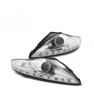 CX FAROS PARA FORD MONDEO MK4 07-10 LUZ DIURNA FONDO CROMO R148158C1