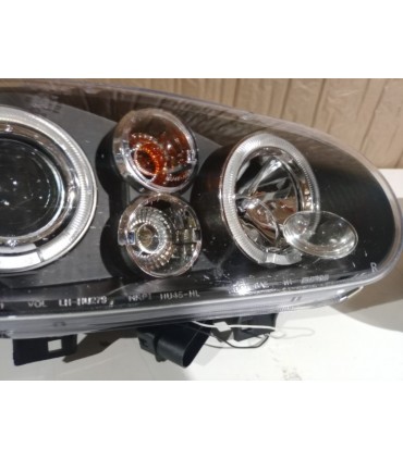 CX FAROS VOLKSWAGEN VW GOLF 4 OJOS ANGEL LED LOOK R32 FONDO NEGRO R020013C12